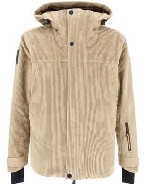 Moncler Grenoble Ettal Corduroy Hooded Down Jacket - Natural