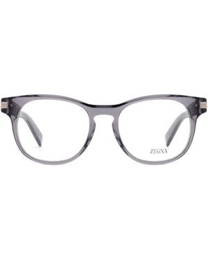 ZEGNA Oval Frame Glasses - Metallic