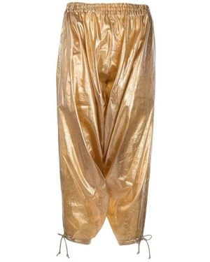 Junya Watanabe Cropped Drop-Crotch Trousers - Metallic