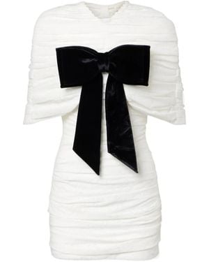 ShuShu/Tong Bow-Detail Ruched Minidress - Black