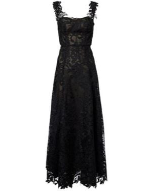 Oscar de la Renta Guipure Lace Bustier Gown - Black