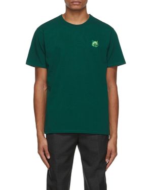 Maison Kitsuné Fox Hear-Patch Cotton T-Shirt - Green
