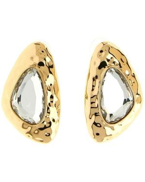 Self-Portrait Hammered Embellished Earrings - Metallic