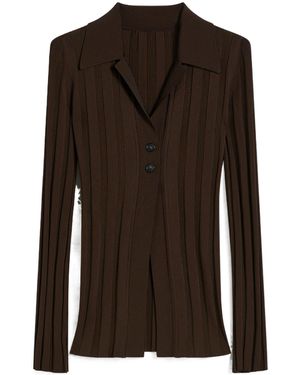 Sportmax Shiny Viscose Cardigan - Brown