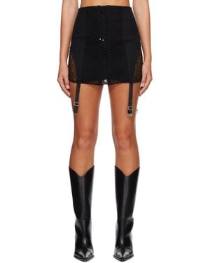 Dion Lee Lace-Up Miniskirt - Black