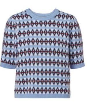 FRAME Jacquard Wool-Cashmere Jumper - Blue