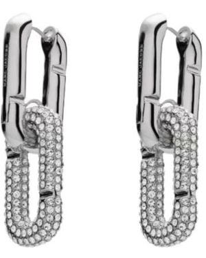 Marc Jacobs The Pop J-Marc Pavé Drop Earrings - White