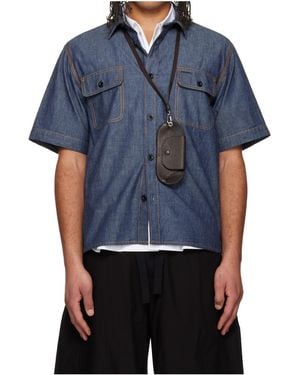 Sacai Lightweight Short-Sleeved Denim Shirt - Blue