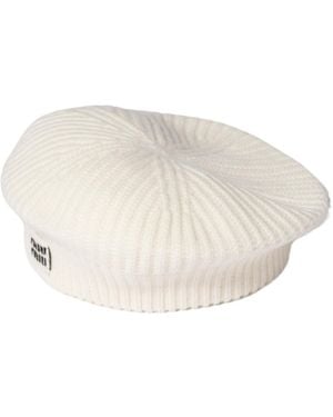 Miu Miu Wool And Cashmere Beret - White
