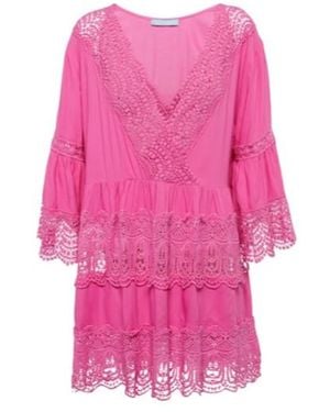 Melissa Odabash Vanessa Embroidered Cotton Mini Dress - Pink