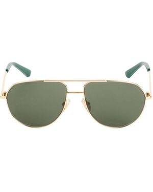 Bottega Veneta Eyewear Split Rectangular Sunglasses - Green