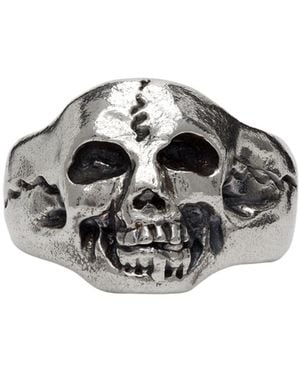 Our Legacy Sculpted Skull Ring - Metallic