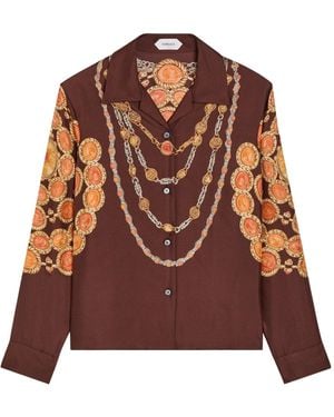 Versace Simple Silk Shirt - Brown