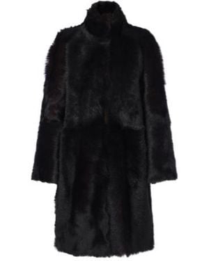 Nour Hammour Soft Wool Coat - Black
