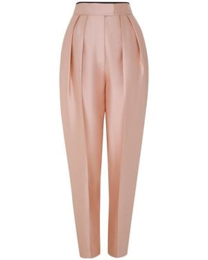 Zimmermann Front Pleated Wool Casual Trousers - Pink