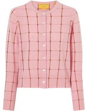 Guest In Residence Jane Checker Cashmere Cardigan - Pink
