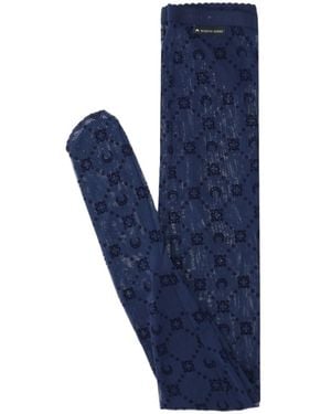 Marine Serre Logo Jacquard Mesh Socks - Blue