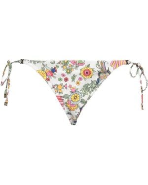 Tory Burch Floral Print Bikini Bottoms - White
