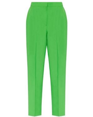 McQueen High Waist Straight Leg Trousers - Green
