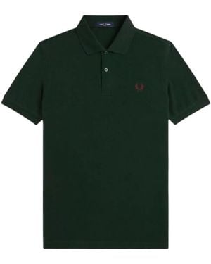 Fred Perry Logo Embroidered Polo Shirt - Green