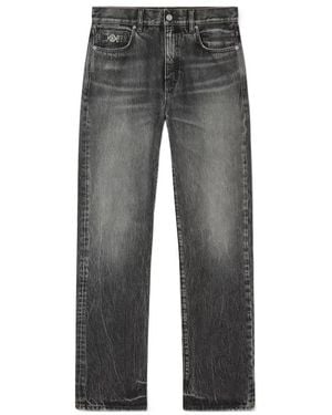 Versace Logo-Patch Loose Jeans - Grey
