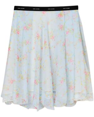 Marc Jacobs Blurred Floral Chiffon Skirt - Blue