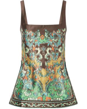 ALÉMAIS Printed Satin-Twill Blouse - Green