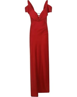 Maria Lucia Hohan Tamara Lace-Up Maxi Dress - Red