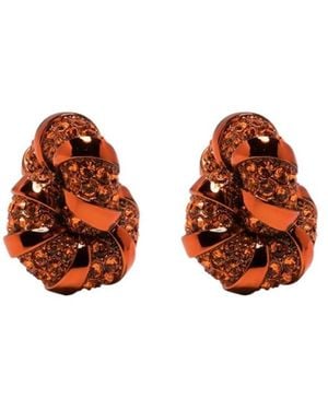Lanvin Mélodie Rhinestone Earrings - Brown