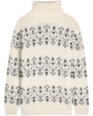 Moncler Funnel-Neck Sweater - White