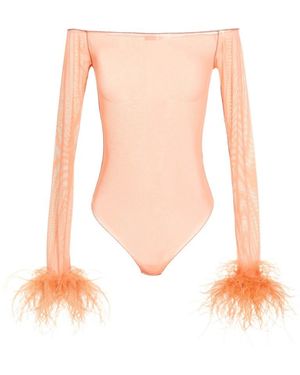 Oséree Perspective Mesh Jumpsuit - White