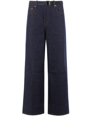 Sacai X Levi's Belted Wide Jeans - Blue