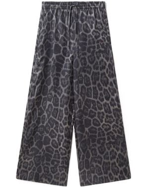 Stella McCartney Oversized Drawstring Leopard Print Trousers - Grey