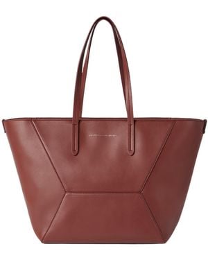 Brunello Cucinelli Logo Print Tote Bag - Red