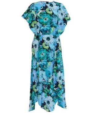 Stella McCartney Floral Silk Maxi Dress - Blue