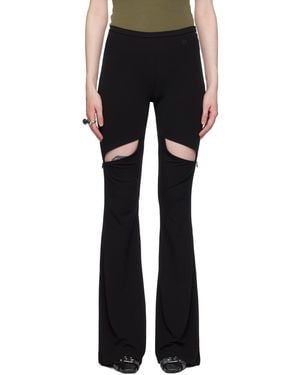 Courreges Courrèges Ellipse Crepe Jersey Bootcut Trousers - Black