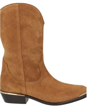 Isabel Marant Suede Denim Ankle Boots - Brown