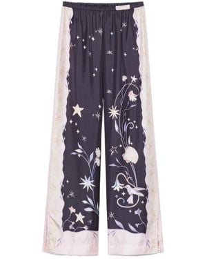 forte_forte Deliverance Print Twill Stretch Trousers - Blue