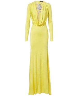 David Koma Embellished Jersey Gown - Yellow