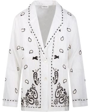 P.A.R.O.S.H. P.A.R.O..H. Beach 26 Embroidered Blazer - White