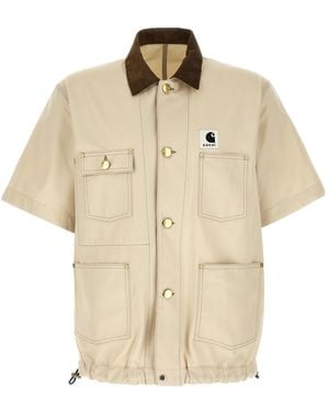 Sacai Carhartt Wip Duck Overshirt Jacket - Natural