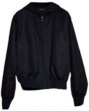 Gucci Gg Cotton Canvas Zip Jacket - Blue