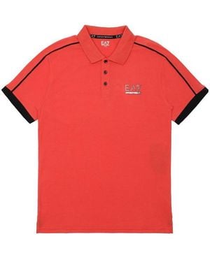 EA7 Logo Lapel Polo Shirt - Red