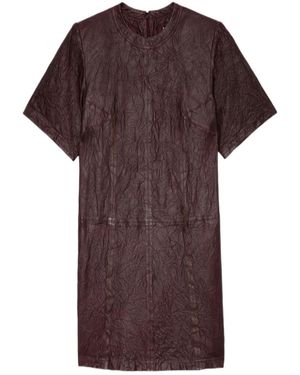 Zadig & Voltaire Riddy Creased Leather Minidress - Brown