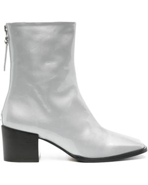 Aeyde Amina Patent Leather Ankle Boots - Gray