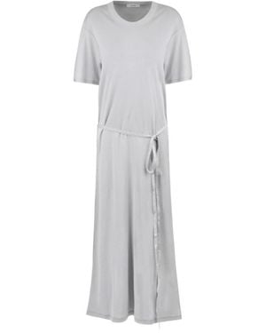 Lemaire Belted Crewneck T-Shirt Dress - Gray