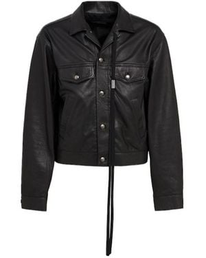 Ann Demeulemeester Raf 5-Pocket Standard Leather Jacket - Black