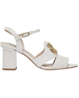 Liu Jo Logo Plaque Heeled Sandals - White