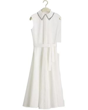 Dior Sleeveless Shirt Dress - White