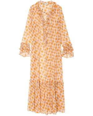 Zadig & Voltaire Ruffled Floral-Print Maxi Dress - Metallic